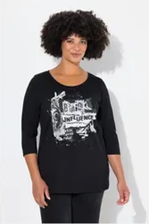Angel of Style Angel of Style T-Shirt T-Shirt Classic Fit Collagen-Druck 3/4-Ärmel schwarz 48
