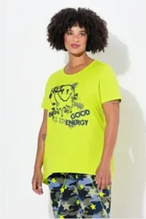 Angel of Style Angel of Style T-Shirt T-Shirt A-Linie Smiley Halbarm braun|grün 50