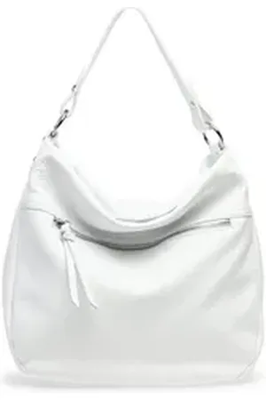 CASPAR Schultertasche TL795 Damen Leder Schultertasche Mini Shopper weiß