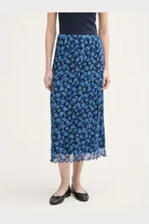 TOM TAILOR Denim Sommerrock Mesh Midi-Rock blau S