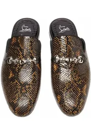 Christian Louboutin Coolito Spikes Snk-Print Mules Schuhe Sandalen Slipper mit silbernen Maison Signature-Spikes, Made In Italien