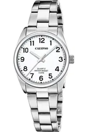 Calypso Quarzuhr Basic Damenuhr K5863/1 – Weißes Zifferblatt, Edelstahlarmband, K5863/1, 32 mm Gehäuse, Zeitloses Design, Elegant & Vielseitig