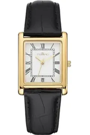 TEMPIC Quarzuhr, Armbanduhr, Damenuhr, analog, Tag schwarz