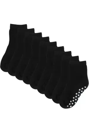 Yalion Langsocken Baby Kleinkind Socken Anti-Rutsch-Socken 9 paar schwarz EU15/16