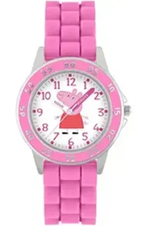 Disney Jewelry Quarzuhr Peppa Pig Time Teacher, (Set) rosa