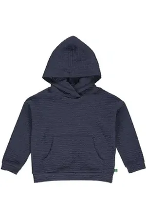 Green Cotton Kapuzensweatshirt Sweatshirt Struktur mit Kapuze, mit Känguruhtaschen blau 110