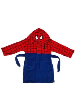 SPIDERMAN Kinderbademantel Kinder Jungen Bademantel Morgenmantel Kapuze bunt 110-116