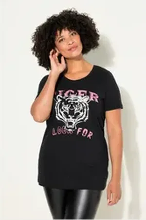 Angel of Style Angel of Style T-Shirt T-Shirt Classic Fit Tiger-Print schwarz 50