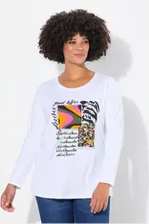 Angel of Style Angel of Style T-Shirt T-Shirt Patch-Print Langarm weiß 50
