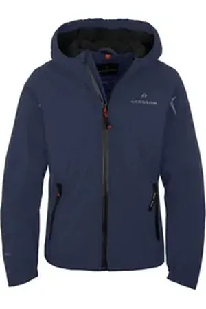 Bergson Regenjacke LIO THERMO Kinder Regenjacke, leicht wattiert, 12000 mm Wassersäule, Normalgröße blau 140