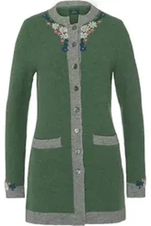 Luis Steindl Strickjacke Lange Strickjacke grün 36