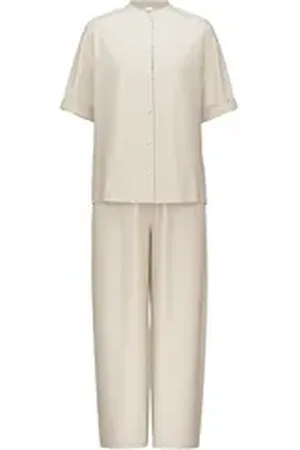 Calida Pyjama Linen Nights Damen (2 tlg) beige M (44/46)