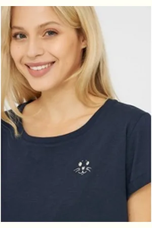 Derbe Print-Shirt Robbenschnute Damen T-Shirt (1-tlg) weiß L