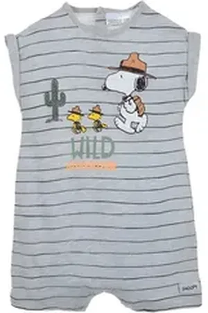 Snoopy Strampler Love Baby Kleinkind kurzarm Body Strampler Gr. 68 bis 86, Baumwolle grau 80