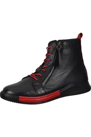 Manitu Stiefeletten Schnürstiefelette aus echtem Leder rot 36 EU