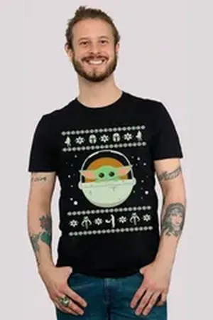 F4NT4STIC T-Shirt Star Wars The Mandalorian Baby Yoda Print schwarz 4XL