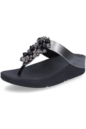 FitFlop Damen Pantolette Fino metallic Pantolette silberfarben 36 EU