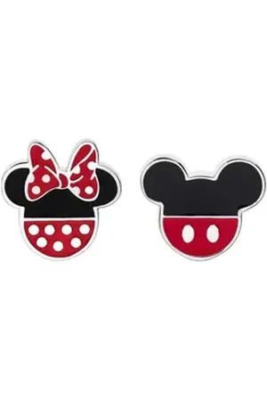 Disney Ohrring-Set © Micky und Minnie Kinderohrringe, 925 Sterling Silber rot|schwarz
