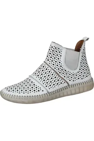 Manitu Stiefeletten Chelseaboots mit Gummizug rot|weiß 36 EU