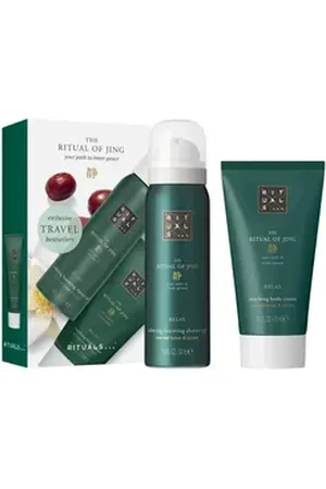 Rituals Pflege-Geschenkset Mini Travel Set Jing – Duschschaum & Creme für entspannte Hautpflege, 2-tlg., Reise-Set für entspannende Körperflege - ideal für unterwegs.
