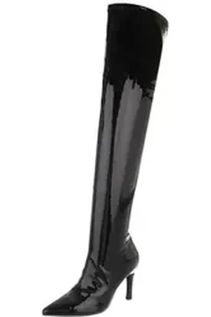 Ital-Design Damen Abendschuhe Party & Clubwear Overkneestiefel (88671745) Pfennig-/Stilettoabsatz Stiefel in Schwarz schwarz 40 EU