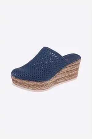 Andrea Conti Clog Pantolette blau|weiß 41 EU
