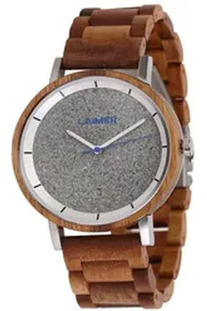 Laimer Quarzuhr 0143 Herren Holzuhr Ludwig Quarz Teakholz-Armband Ø 42 mm