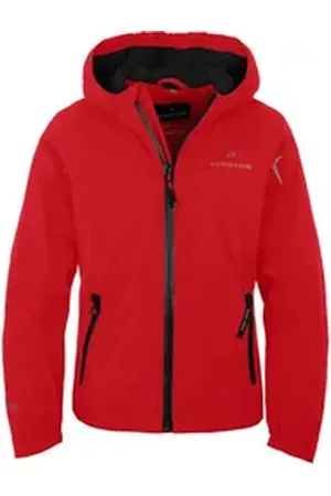 Bergson Regenjacke LIO THERMO Kinder Regenjacke, leicht wattiert, 12000 mm Wassersäule, Normalgröße rot 128