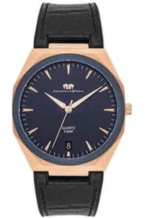 Rhodenwald & Söhne Quarzuhr Cooledge schwarz, mit Echtleder-Armband