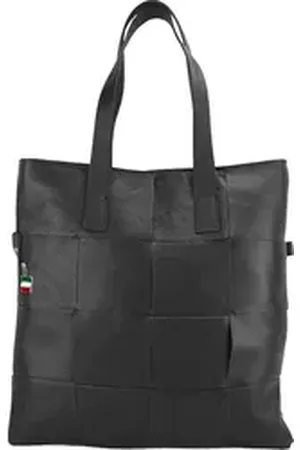 Florence Schultertasche Henkeltasche Schultertasche Tote (Umhängetasche), Damen Leder Umhängetasche, Schultertasche, schwarz ca. 37cm schwarz