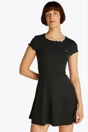 Tommy Hilfiger Skaterkleid TJW BABYLOCK F&F DRESS EXT mit Babylock schwarz M (38)