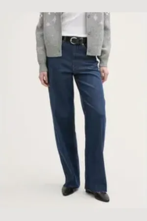 TOM TAILOR Denim Weite Jeans Wide Leg Jeans mit Stretch-Anteil blau S
