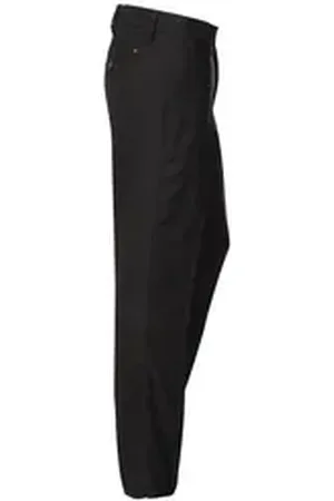 Tommy Hilfiger Golfhose Herren lang gerade geschnitten mit Sticklogo Gürtelschlaufen angeschrägte Vordertaschen - aus leichtem angenehmen Polyester schwarz W34/L32 - Gr. 52