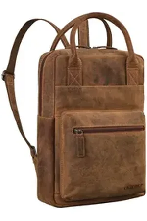 STILORD Cityrucksack "Tima" Eleganter Damen Rucksack Leder Klein Für Laptop 13 13,3 Zoll braun