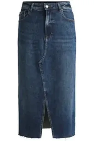 HUGO BOSS ORANGE Webrock C_DENIM SKIRT MIDI widerstandsfähig blau 27