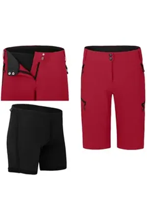 Bergson Fahrradhose VINA Bermuda Damen Radshorts (mit gepolsterter Innenhose), robust, elastisch, Norm rot 50
