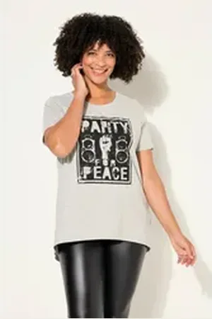 Angel of Style Angel of Style T-Shirt T-Shirt A-Linie Party-Print grau 54