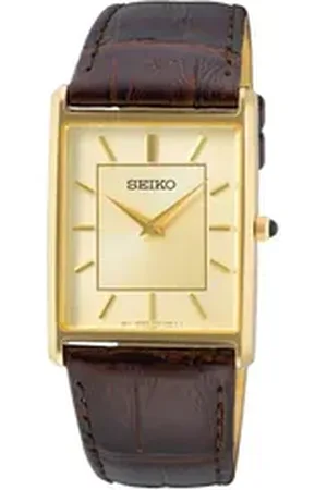 Seiko Quarzuhr mit Lederband Braun/Goldfarben goldfarben