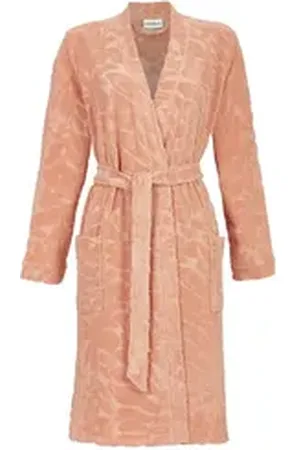 Ringella Damenbademantel aus Jacquardfrottee, Wickelmantel aus Jaquardfrottee orange 42