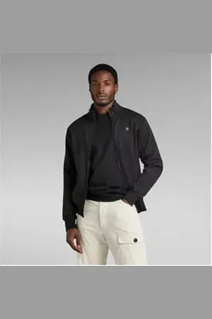 G-Star Sweatjacke mit Logodruck auf der Brust schwarz L
