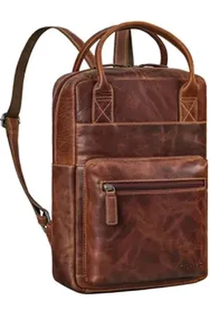 STILORD Cityrucksack "Tima" Eleganter Damen Rucksack Leder Klein Für Laptop 13 13,3 Zoll braun