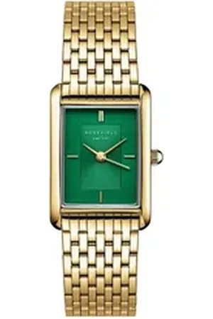 ROSEFIELD Quarzuhr Damenuhr Heirloom Smaragd-Grün Gold eckig