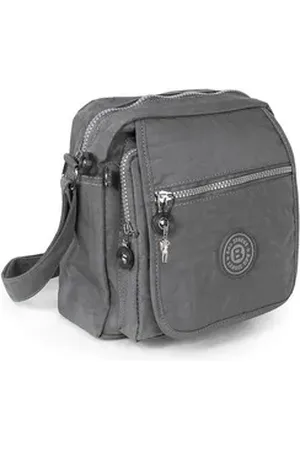Bag Street Umhängetasche Damenhandtasche Umhängetasche (Umhängetasche), Umhängetasche Nylon, grau ca. 20cm x ca. 22cm grau