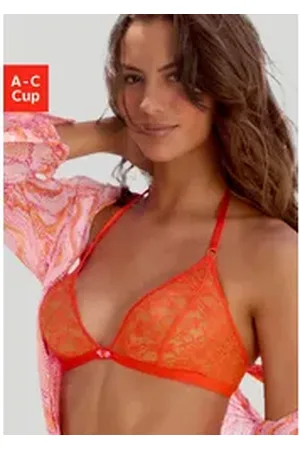 vivance collection Bralette-BH in zierlicher Triangel-Schnittform mit Neckholder-Trägern, Dessous orange 80