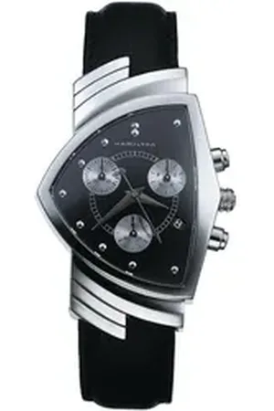 Hamilton Chronograph American Classic Shaped Herrenarmbanduhr, Design Highlight schwarz
