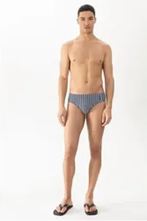 Mey Badeslip Herren Serie Classic Stripe Mit Längsstreifen (1-St) blau S