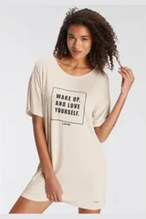 Lascana Sleepshirt in locker sitzendem Schnitt beige 32/34