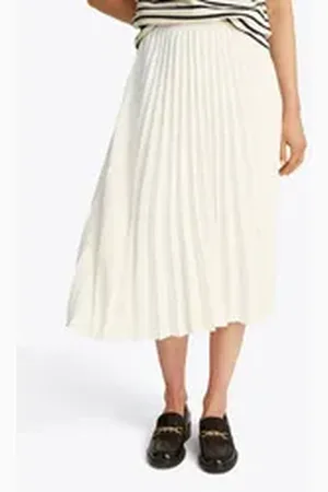 Tommy Hilfiger Plisseerock FLUID PLEATED PULL ON MIDI SKIRT mit rundum Falten beige 38