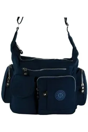 Bag Street Schultertasche Damenhandtasche Schultertasche (Schultertasche), Schultertasche Nylon, blau ca. 32cm x ca. 20cm blau