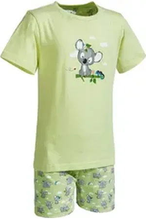 Erwin Müller Pyjama Kinder-Shorty Single-Jersey gemustert grün 146/152